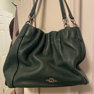 Coach Forest Green Leather Shoulder Bag